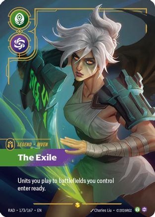 Riven, The Exile (Overnumbered) (173/167) - Radiance Foil (Riftbound TCG)