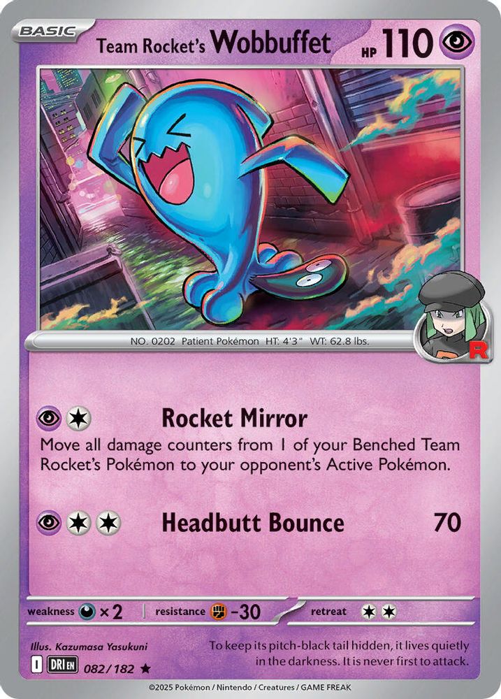 Team Rocket's Wobbuffet 082/182 Deck Exclusives - Rare