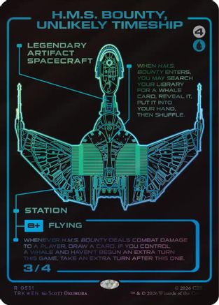 H.M.S. Bounty, Unlikely Timeship (Showcase) (Surge Foil) (TRK-551) - Star Trek Foil
