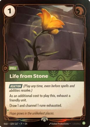 Life from Stone (029/167) - Riftbound Organized Play Promotional Cards Foil (Riftbound TCG)