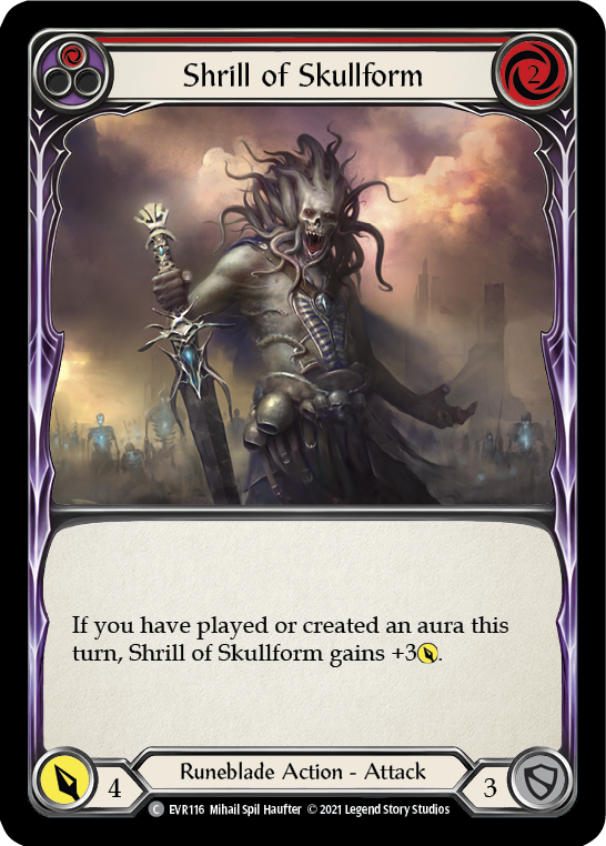 Shrill of Skullform (Red) [EVR116] (Everfest)  1st Edition Rainbow Foil