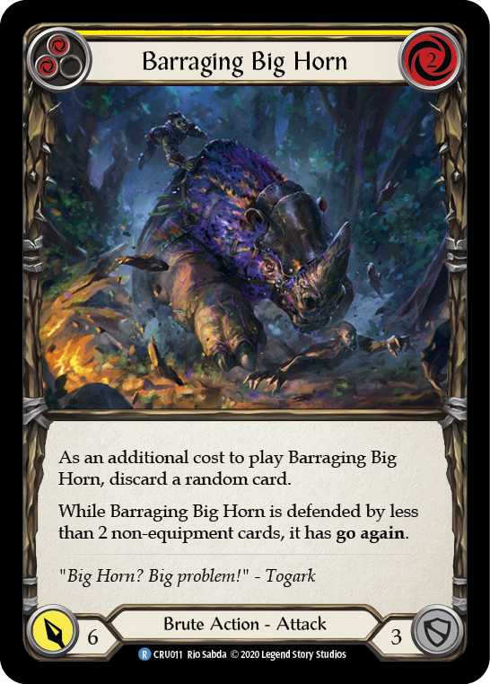 Barraging Big Horn (Yellow) [CRU011] (Crucible of War)  1st Edition Rainbow Foil