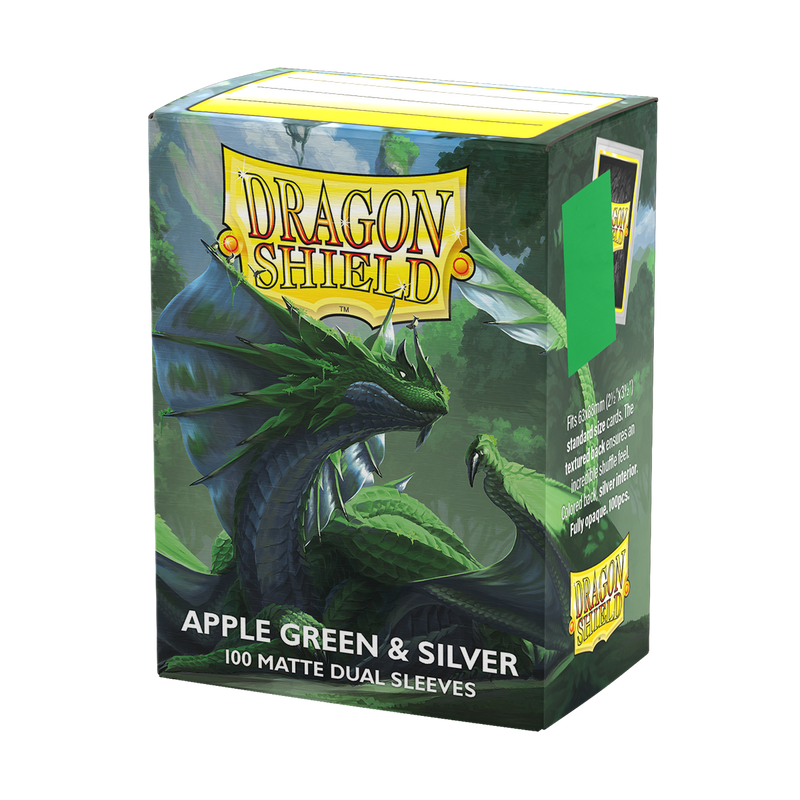 Dragon Shield: Standard 100ct Sleeves - Apple Green & Silver (Dual Matte)