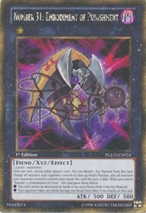 Number 31: Embodiment of Punishment [PGLD-EN024] Gold Secret Rare