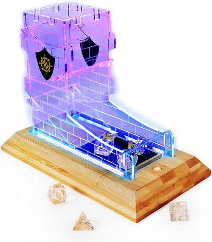 Tabletop LED Dice Tower with 7pc Dice Set