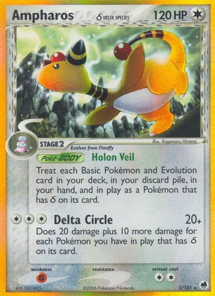 Ampharos (1/101) (Delta Species) (Stamped) [EX: Dragon Frontiers]