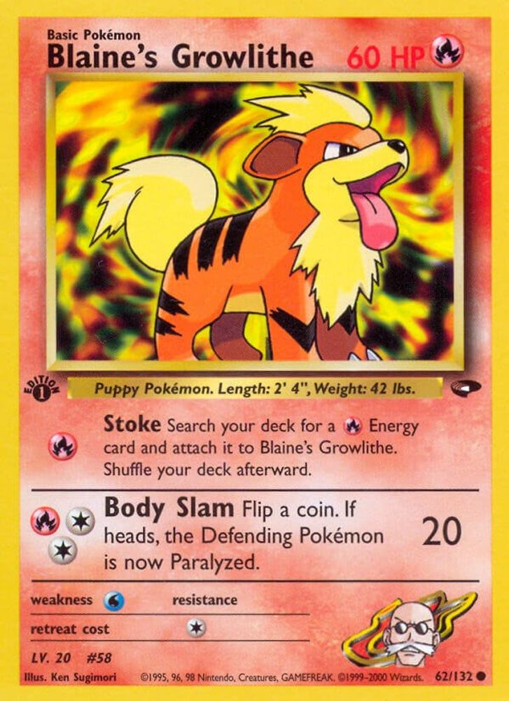 Blaine's Growlithe (62/132) [Gym Challenge 1st Edition]