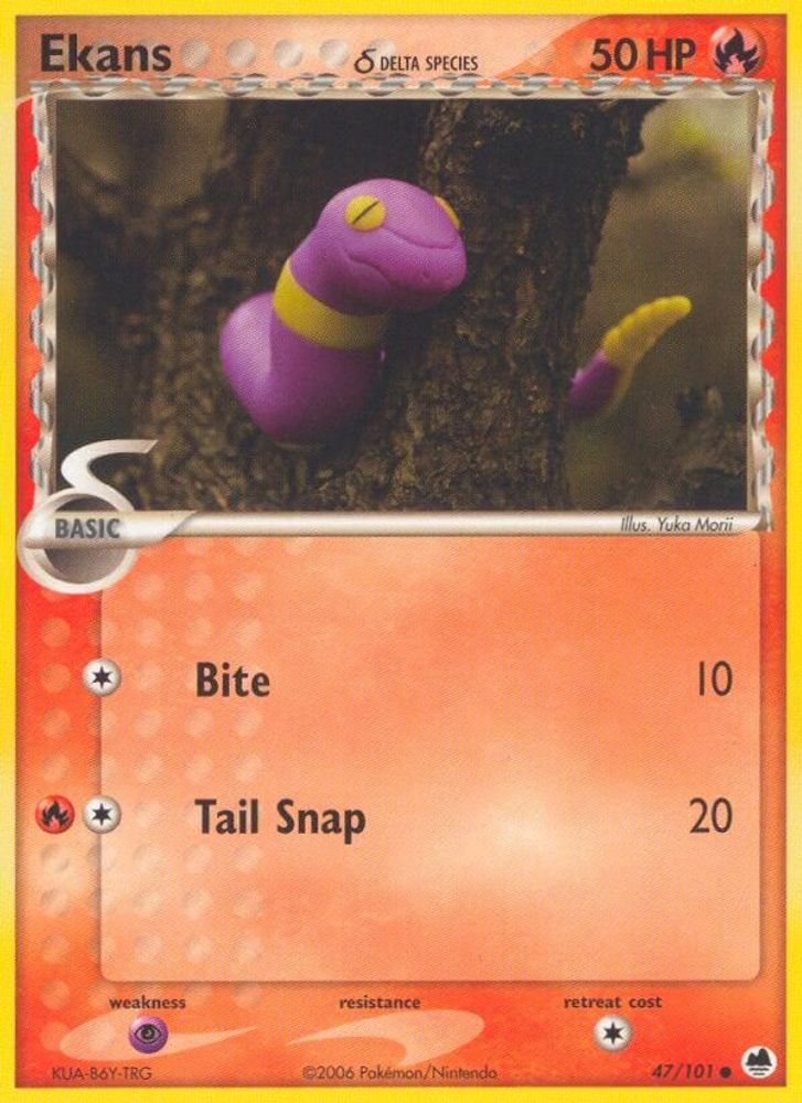 Ekans (47/101) (Delta Species) (Stamped) [EX: Dragon Frontiers]