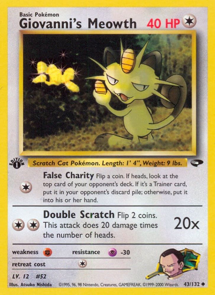 Giovanni's Meowth (43/132) [Gym Challenge 1st Edition]