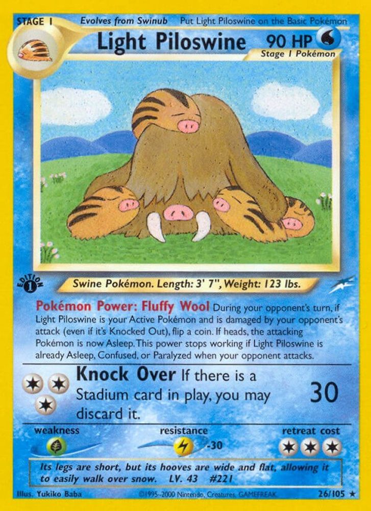Light Piloswine (26/105) [Neo Destiny 1st Edition]