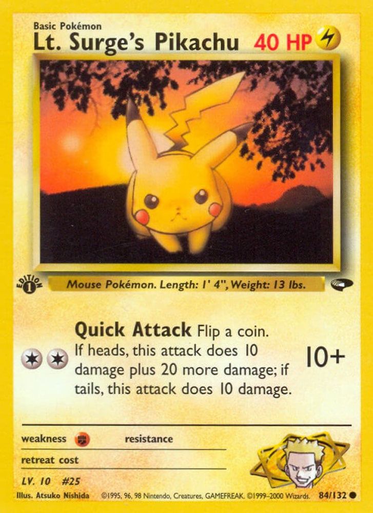 Lt. Surge's Pikachu (84/132) [Gym Challenge 1st Edition]