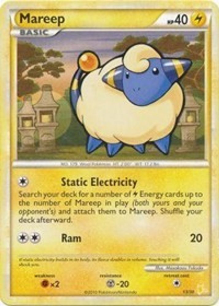 Mareep (20/30) [HeartGold & SoulSilver: Trainer Kit - Raichu]