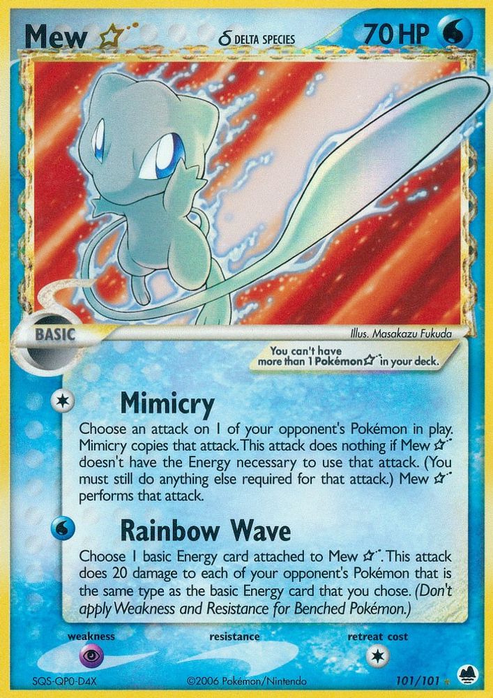Mew Star (101/101) (Delta Species) [EX: Dragon Frontiers]