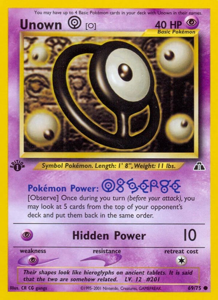 Unown [O] (69/75) [Neo Discovery 1st Edition]