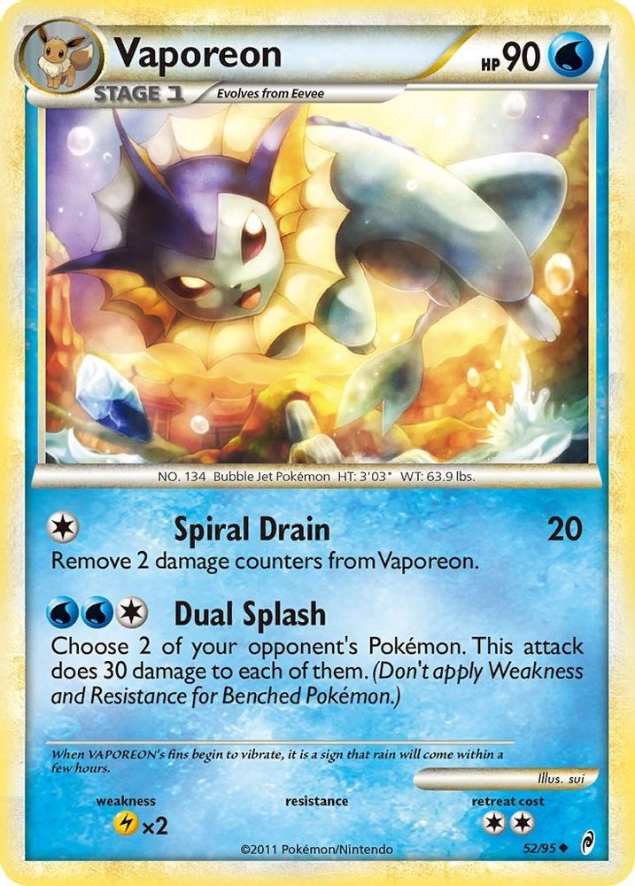 Vaporeon (52/95) [HeartGold & SoulSilver: Call of Legends]