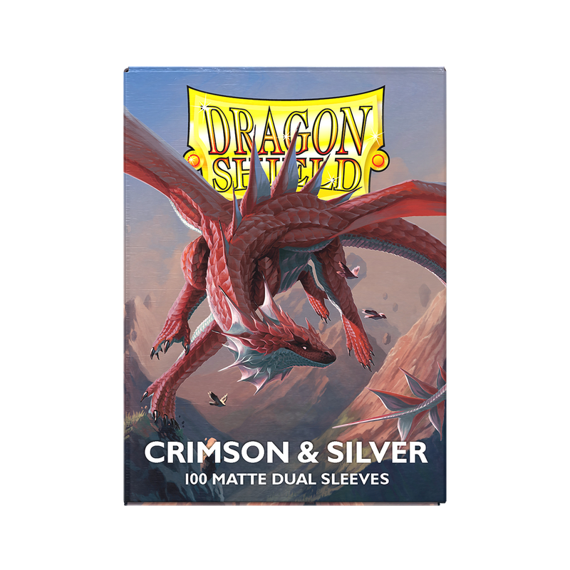 Dragon Shield: Standard 100ct Sleeves - Crimson & Silver (Dual Matte)