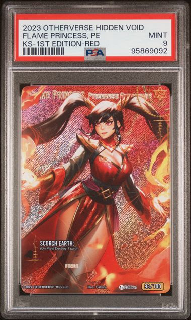 GRADED [PSA 9] 2023 OTHERVERSE HIDDEN VOID KICKSTARTER FLAME PRINCESS, PE KS-1ST EDITION-RED
