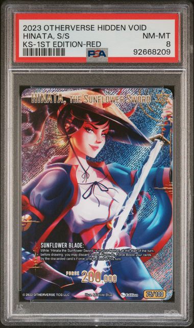 GRADED [PSA 8] 2023 OTHERVERSE HIDDEN VOID KICKSTARTER HINATA, S/S KS-1ST EDITION-RED