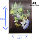 Larvitar, Pupitar & Tyranitar Family Pokemon Poster Print