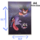 Gastly, Haunter & Gengar Family Pokemon Poster Print
