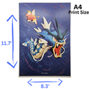 Magikarp & Gyarados Family Pokemon Poster Print
