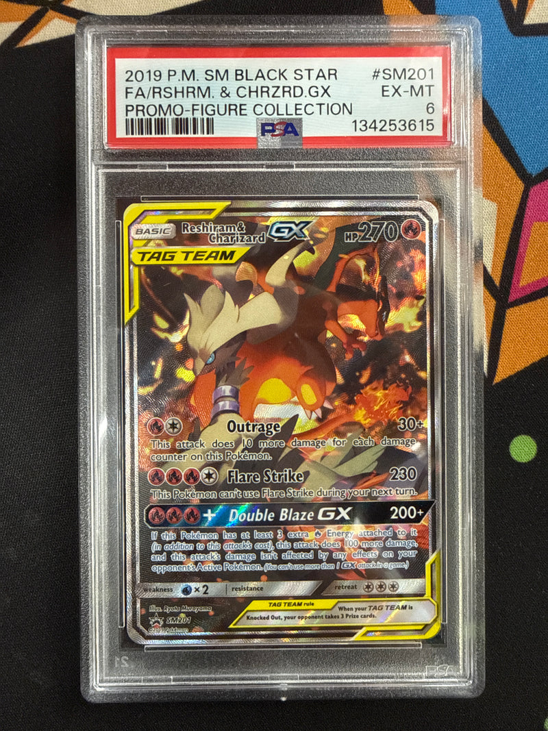 Reshiram & Charizard GX (SM201) [Sun & Moon: Black Star Promos] - Graded