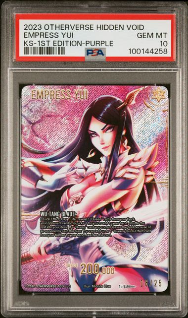 GRADED [PSA 10] 2023 OTHERVERSE HIDDEN VOID KICKSTARTER EMPRESS YUI KS-1ST EDITION-PURPLE