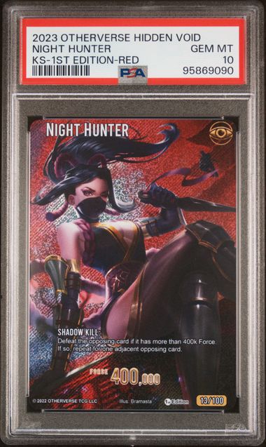 GRADED [PSA 10] 2023 OTHERVERSE HIDDEN VOID KICKSTARTER NIGHT HUNTER KS-1ST EDITION-RED