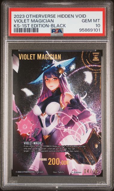 GRADED [PSA 10] 2023 OTHERVERSE HIDDEN VOID KICKSTARTER VIOLET MAGICIAN KS-1ST EDITION-BLACK