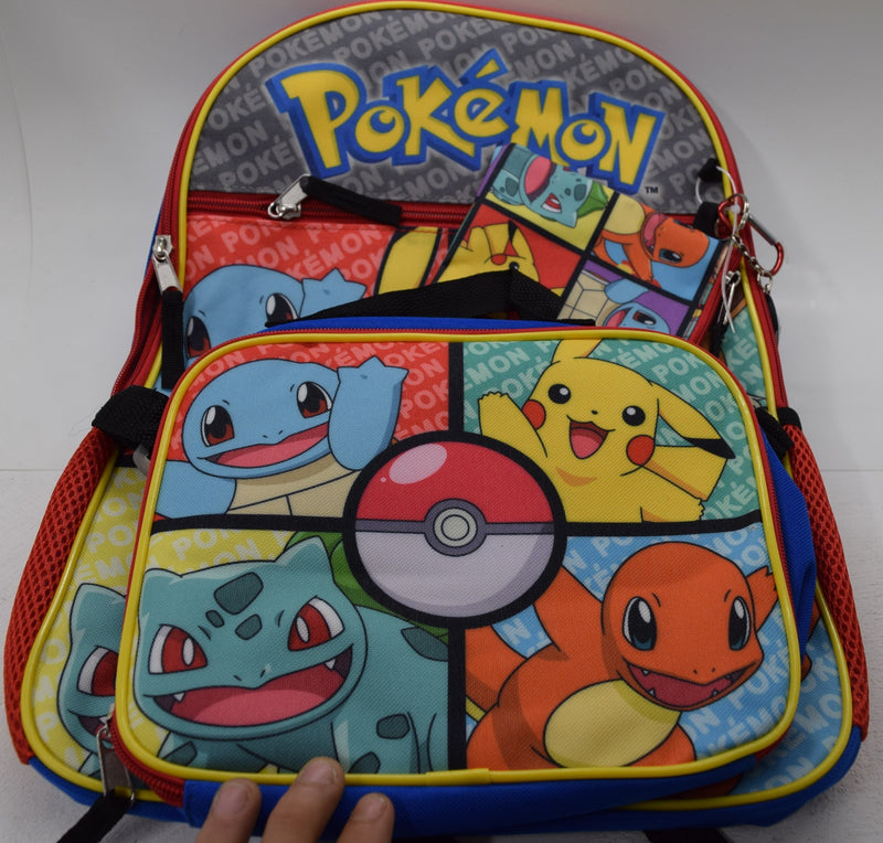 Pokemon Pikachu Characters 5 Piece Kids 16" Backpack Set