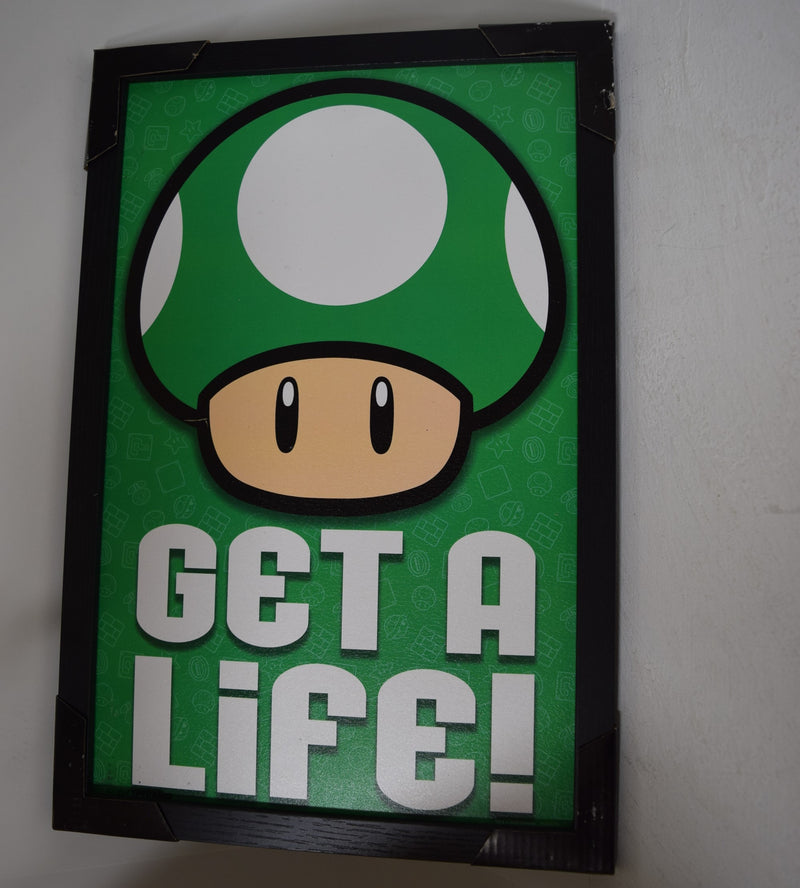 Mario 1-Up Get a Life Wall art - Brushed Finish 18'