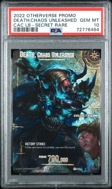 GRADED [PSA 10] 2022 OTHERVERSE PROMO DEATH,CHAOS UNLEASHED CAC LB-SECRET RARE