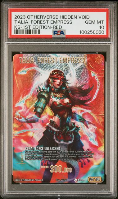 GRADED [PSA 10] 2023 OTHERVERSE HIDDEN VOID KICKSTARTER TALIA, FOREST EMPRESS KS-1ST EDITION-RED