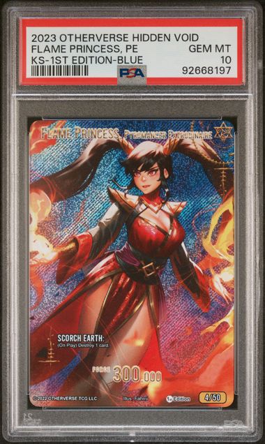 GRADED [PSA 10] 2023 OTHERVERSE HIDDEN VOID KICKSTARTER FLAME PRINCESS, PE KS-1ST EDITION-BLUE