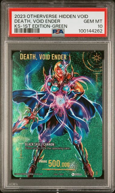 GRADED [PSA 10] 2023 OTHERVERSE HIDDEN VOID KICKSTARTER DEATH, VOID ENDER KS-1ST EDITION-GREEN