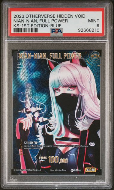 GRADED [PSA 9] 2023 OTHERVERSE HIDDEN VOID KICKSTARTER NIAN-NIAN, FULL POWER KS-1ST EDITION-BLUE