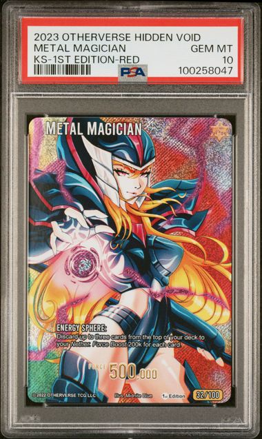 GRADED [PSA 10] 2023 OTHERVERSE HIDDEN VOID KICKSTARTER METAL MAGICIAN KS-1ST EDITION-RED