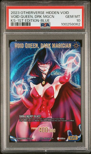 GRADED [PSA 10] 2023 OTHERVERSE HIDDEN VOID KICKSTARTER VOID QUEEN, DRK MGCN KS-1ST EDITION-BLUE