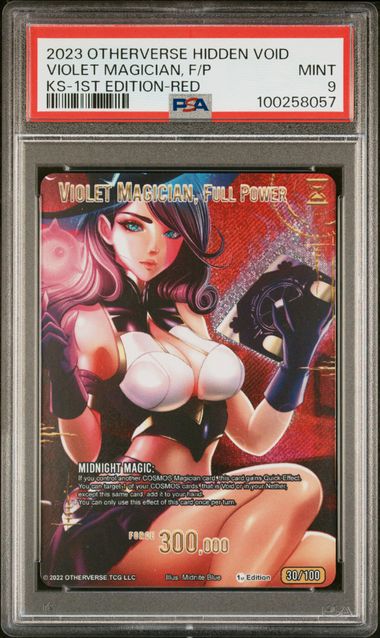 GRADED [PSA 9] 2023 OTHERVERSE HIDDEN VOID KICKSTARTER VIOLET MAGICIAN, F/P KS-1ST EDITION-RED