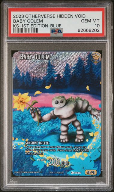 GRADED [PSA 10] 2023 OTHERVERSE HIDDEN VOID KICKSTARTER BABY GOLEM KS-1ST EDITION-BLUE
