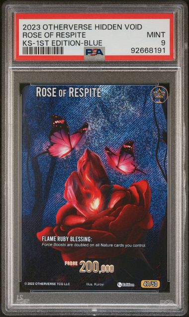 GRADED [PSA 9] 2023 OTHERVERSE HIDDEN VOID KICKSTARTER ROSE OF RESPITE KS-1ST EDITION-BLUE
