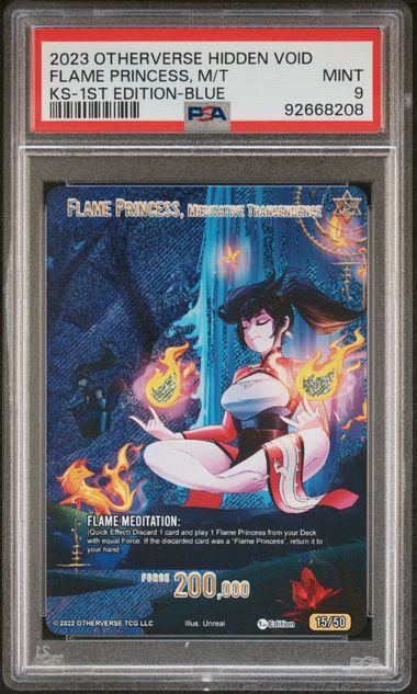 GRADED [PSA 9] 2023 OTHERVERSE HIDDEN VOID KICKSTARTER FLAME PRINCESS, M/T KS-1ST EDITION-BLUE