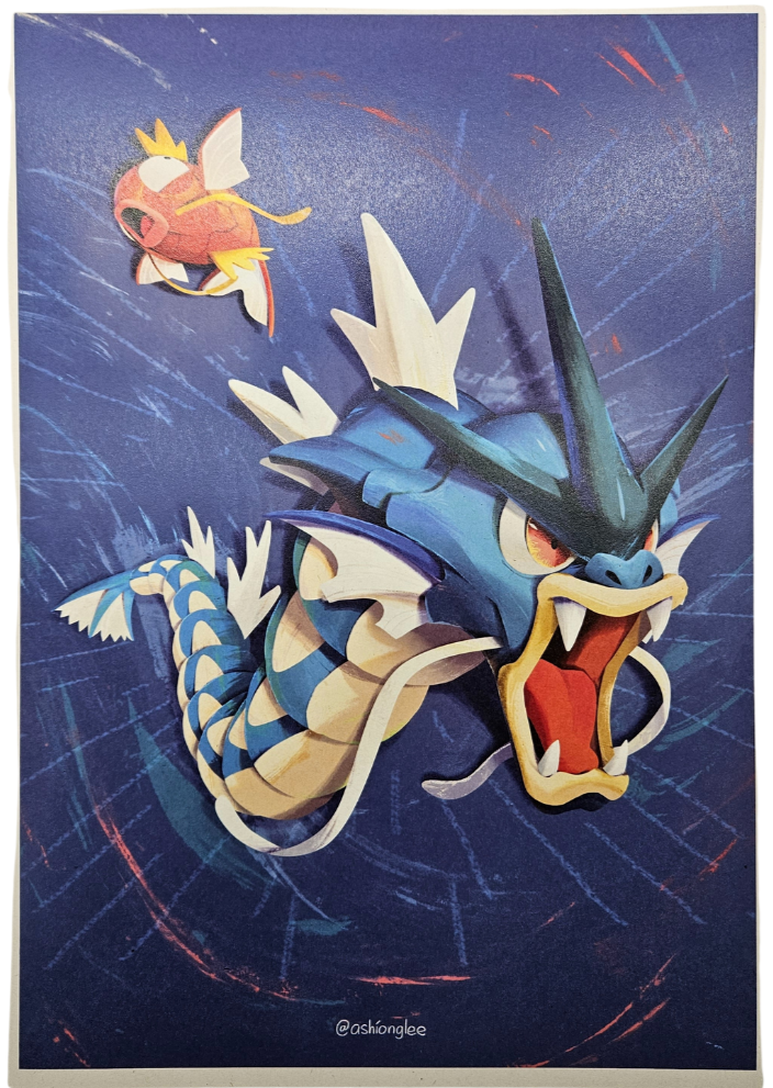 Magikarp & Gyarados Family Pokemon Poster Print