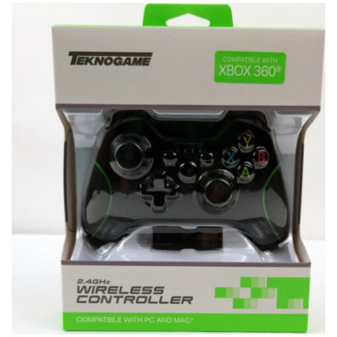 Xbox 360 2.4GHz Wireless Controller - Black & Green (Teknogame)