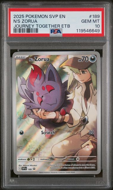 Graded [PSA 10] 2025 POKEMON SVP EN-SV BLACK STAR PROMO #189 N'S ZORUA JOURNEY TOGETHER ETB