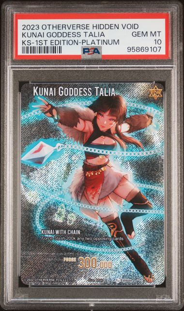 GRADED [PSA 10] 2023 OTHERVERSE HIDDEN VOID KICKSTARTER KUNAI GODDESS TALIA KS-1ST EDITION-PLATINUM