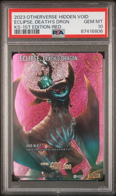 GRADED [PSA 10] 2023 OTHERVERSE HIDDEN VOID KICKSTARTER ECLIPSE, DEATH'S DRGN KS-1ST EDITION-RED