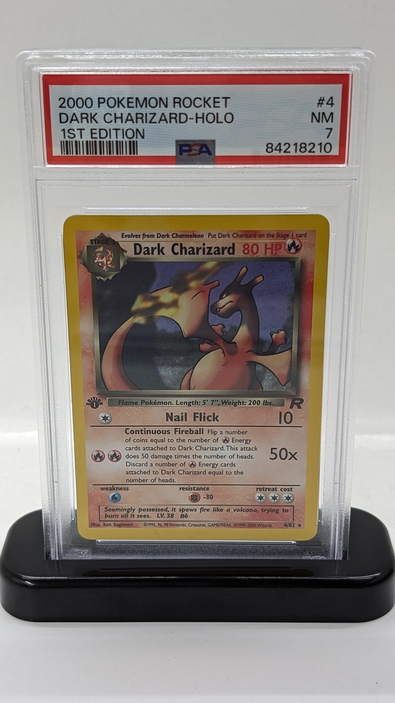 Dark Charizard (4/82) [Team Rocket 1st Edition] - Graded PSA 7