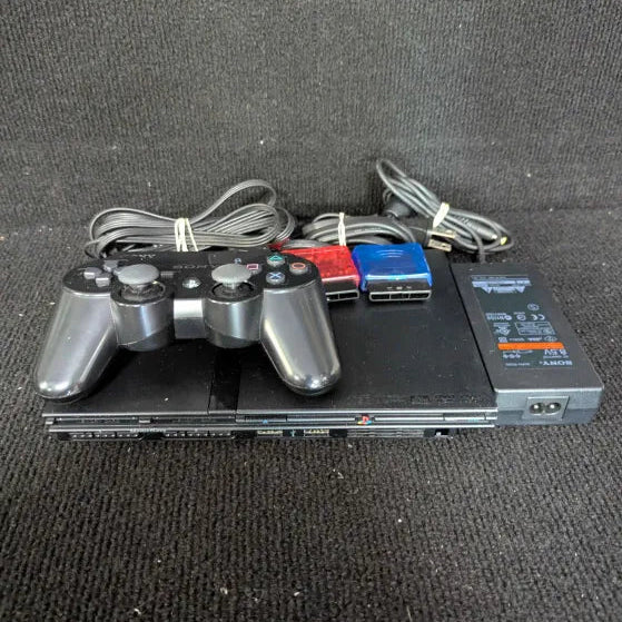 PlayStation 2 (PS2) Slim Black Console Bundle - Tested Ready to Play