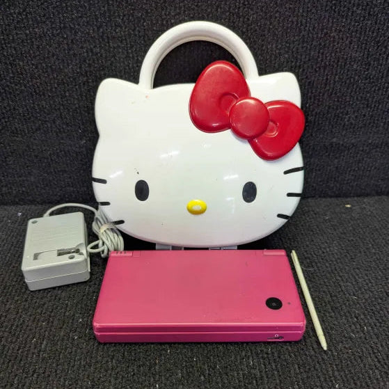 Nintendo DS Console - Pink - Hello Kitty Carry Carry Case - Tested Ready to Play